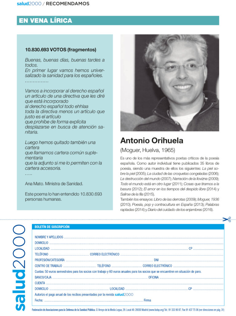 Salud 2000: Antonio Orihuela